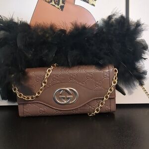 Gucci Guccissima Emboss Signature Continental Interlocking GG Emblem Wallet COA